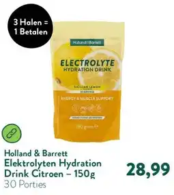 Holland & Barrett Elektrolyten Hydration Drink Citroen – 150g aanbieding