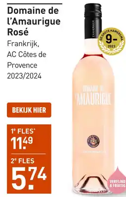 Gall & Gall Domaine de l'Amaurigue Rosé 75CL aanbieding