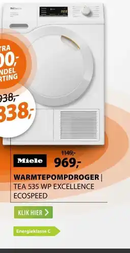 Expert Miele TEA 535 WP Excellence EcoSpeed aanbieding