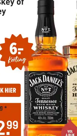 Gall & Gall Jack Daniel's Tennessee Whiskey 70CL aanbieding