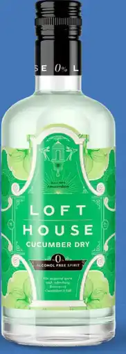 Gall & Gall Loft House Gin Cucumber Dry Alcoholvrij 70CL aanbieding