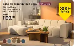 Leen Bakker Bank en draaifauteuil Beau aanbieding