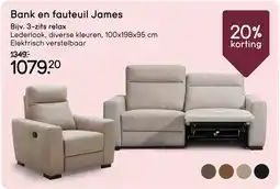 Leen Bakker Bank en fauteuil James aanbieding