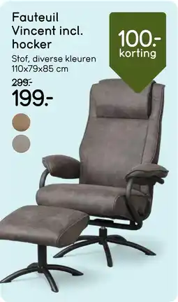 Leen Bakker Fauteuil Vincent incl. hocker aanbieding