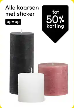 Leen Bakker Alle kaarsen met sticker tot 50% korting aanbieding