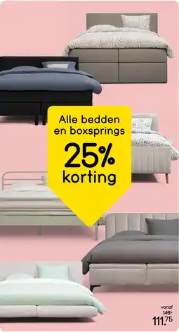 Leen Bakker Alle bedden en boxsprings 25% korting aanbieding
