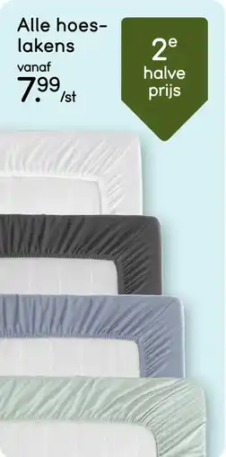 Leen Bakker Alle hoeslakens 2e halve prijs aanbieding