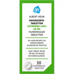 Albert Heijn AH Hooikoortstabletten cetirizine 10mg aanbieding