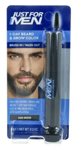 De Online Drogist Just for Men 1-Day Beard & Brow Colour Dark Brown aanbieding