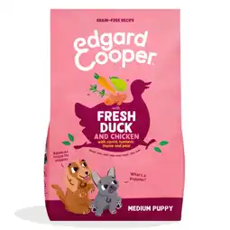 Pets Place Edgard&Cooper Medium Puppy - Hondenvoer - Eend Kip 1 kg aanbieding