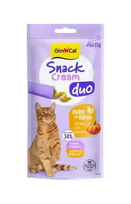 Pets Place Gimcat Snack Cream Duo - Verwensnacks - Kip Pompoen 6x15 g aanbieding