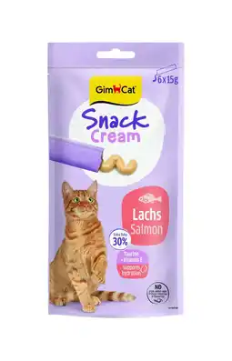 Pets Place Gimcat Snack Cream - Verwensnacks - Zalm 6x15 g aanbieding