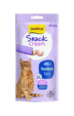 Pets Place Gimcat Snack Cream - Verwensnacks - Tonijn 6x15 g aanbieding