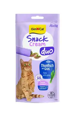 Pets Place Gimcat Snack Cream Duo - Verwensnacks - Tonijn 6x15 g aanbieding