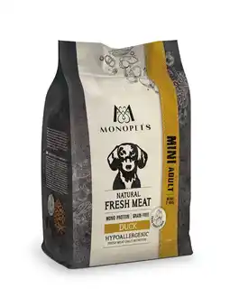 Pets Place Monopets Natural Fresh Meat Mini Adult - Hondenbrokken - Eend 6 kg aanbieding