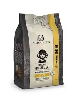 Pets Place Monopets Natural Fresh Meat Mini Puppy - Hondenbrokken - Eend 2 kg aanbieding