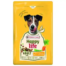 Pets Place Happy Life Adult Mini - Hondenbrokken - Kip 2.5 kg aanbieding
