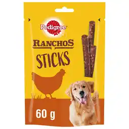 Pets Place Pedigree Ranchos Sticks - Hondensnacks - Kip 60 g aanbieding