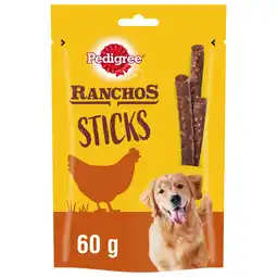Pets Place Pedigree Ranchos Sticks - Hondensnacks - Kip 60 g aanbieding