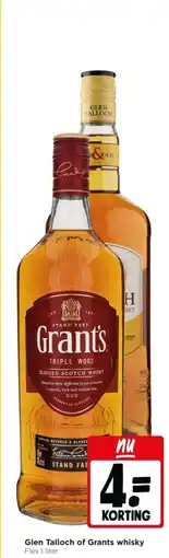 Jumbo Glen Talloch of Grants whisky aanbieding