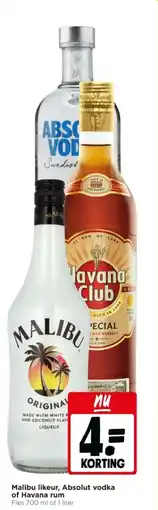 Jumbo Malibu likeur, Absolut vodka of Havana rum aanbieding