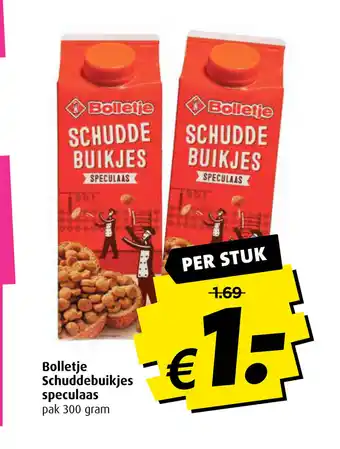 Boni Bolletje Schuddebuikjes speculaas pak 300 gram aanbieding