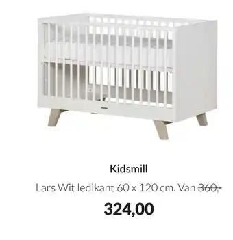 Babypark Kidsmill Lars Wit ledikant 60 x 120 cm aanbieding