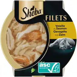 Intratuin Sheba kattenvoer in saus Filets adult gevogelte met zalm 60 g aanbieding