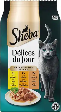 Intratuin Sheba natvoer Délices du Jour adult gevogelte in saus 50 g 6 stuks aanbieding