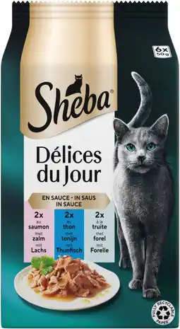 Intratuin Sheba natvoer Délices du Jour adult vis in saus 50 g 6 stuks aanbieding