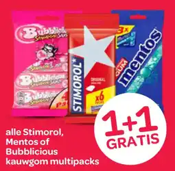 Spar alle Stimorol, Mentos of Bubblicious kauwgom multipacks aanbieding