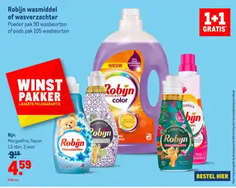 Makro Robijn wasmiddel of wasverzachter 1.5 liter aanbieding