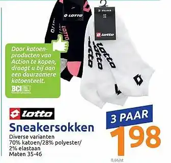 Action Sneakersokken 3 paar aanbieding