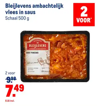 Makro Bleijlevens ambachtelijk vlees in saus aanbieding