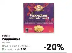 HANOS Patak's Pappadums aanbieding