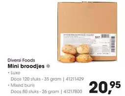 HANOS Diversi Foods Mini broodjes aanbieding