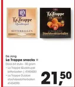 HANOS De Jong La Trappe snacks aanbieding