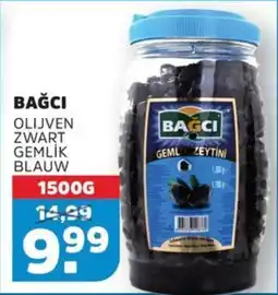 Sahan Supermarkten Bağci Olijven Zwart Gemli̇k Blauw aanbieding