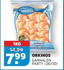 Sahan Supermarkten Orkinos Garnalen Party 26/30 aanbieding