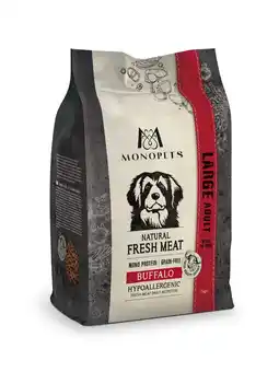 Pets Place Monopets Natural Fresh Meat Large Adult - Hondenbrokken - Buffel 2 kg aanbieding