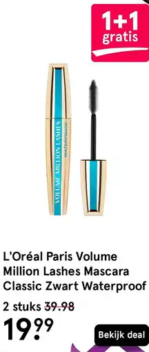 Etos L'Oréal Paris Volume Million Lashes Mascara Classic Zwart Waterproof aanbieding