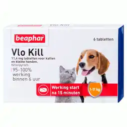 Pets Place Beaphar Vlo Kill Hond En Kat Tot 11 Kg - Anti vlooienmiddel - 6 tab aanbieding