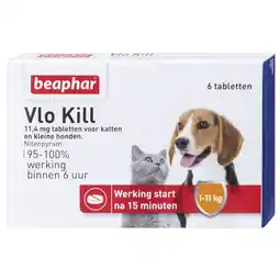 Pets Place Beaphar Vlo Kill Hond En Kat Tot 11 Kg - Anti vlooienmiddel - 6 tab aanbieding