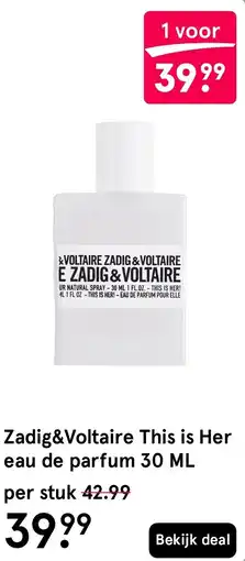 Etos Zadig&Voltaire This is Her eau de parfum aanbieding