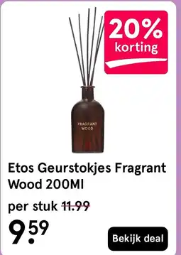 Etos Etos Geurstokjes Fragrant Wood aanbieding