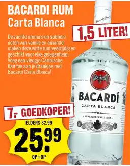 Dirck 3 Bacardi rum carta blanca aanbieding