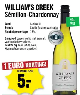 Dirck 3 William's creek Sémillon-Chardonnay aanbieding