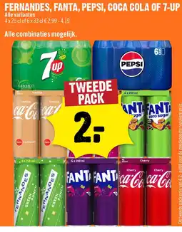 Dirck 3 Fernandes, fanta, pepsi, coca cola of 7-up aanbieding