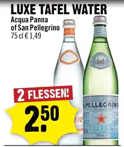 Dirck 3 Luxe tafel water Acqua Panna of San Pellegrino aanbieding