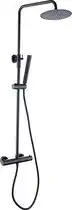 Bol.com Thermostatische opbouw regendoucheset Xellanz Twenty Eco mat zwart aanbieding